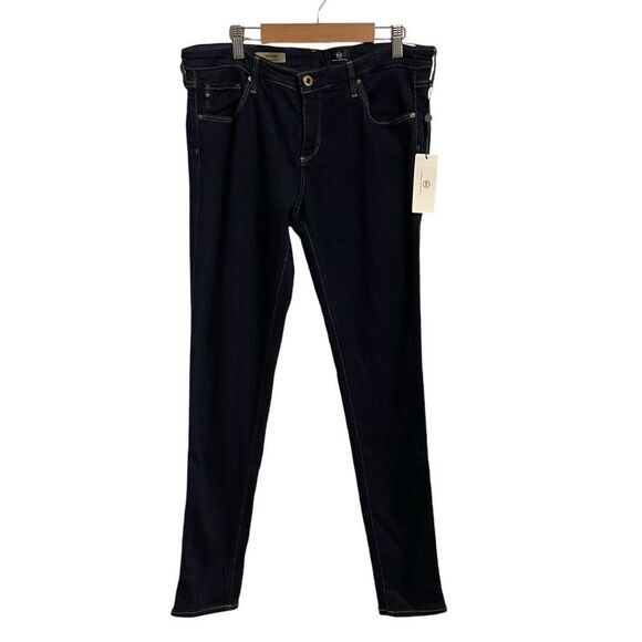 AG Adriano Goldschmied the Leggings Super Skinny Dark Wash Midrise Size 32 NWT - Picture 1 of 7
